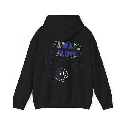 Blue Always Alone Hooded Sweatshirt