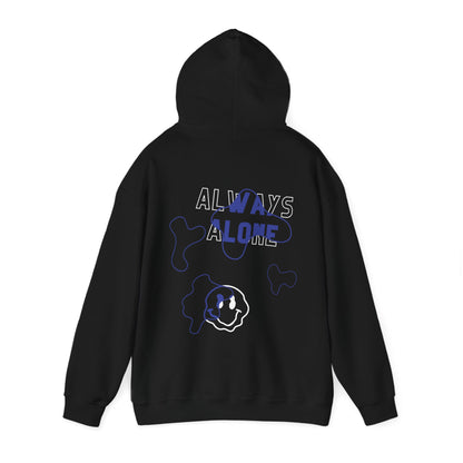 Blue Always Alone Hooded Sweatshirt